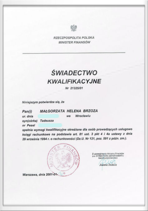 licencja biura rachunkowego